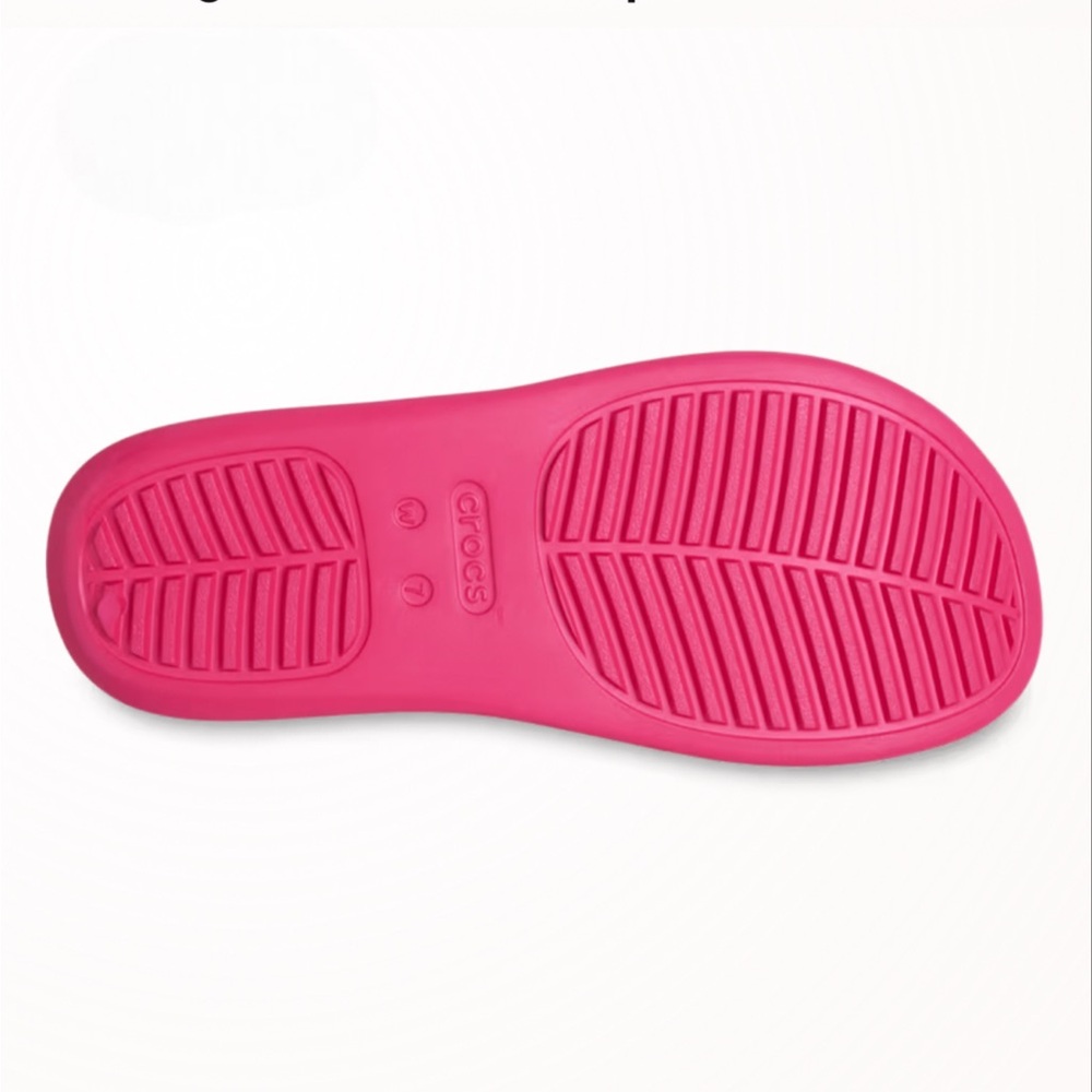 Crocs Women's Pink Slide Sandals Platform - Picture 6 of 7
